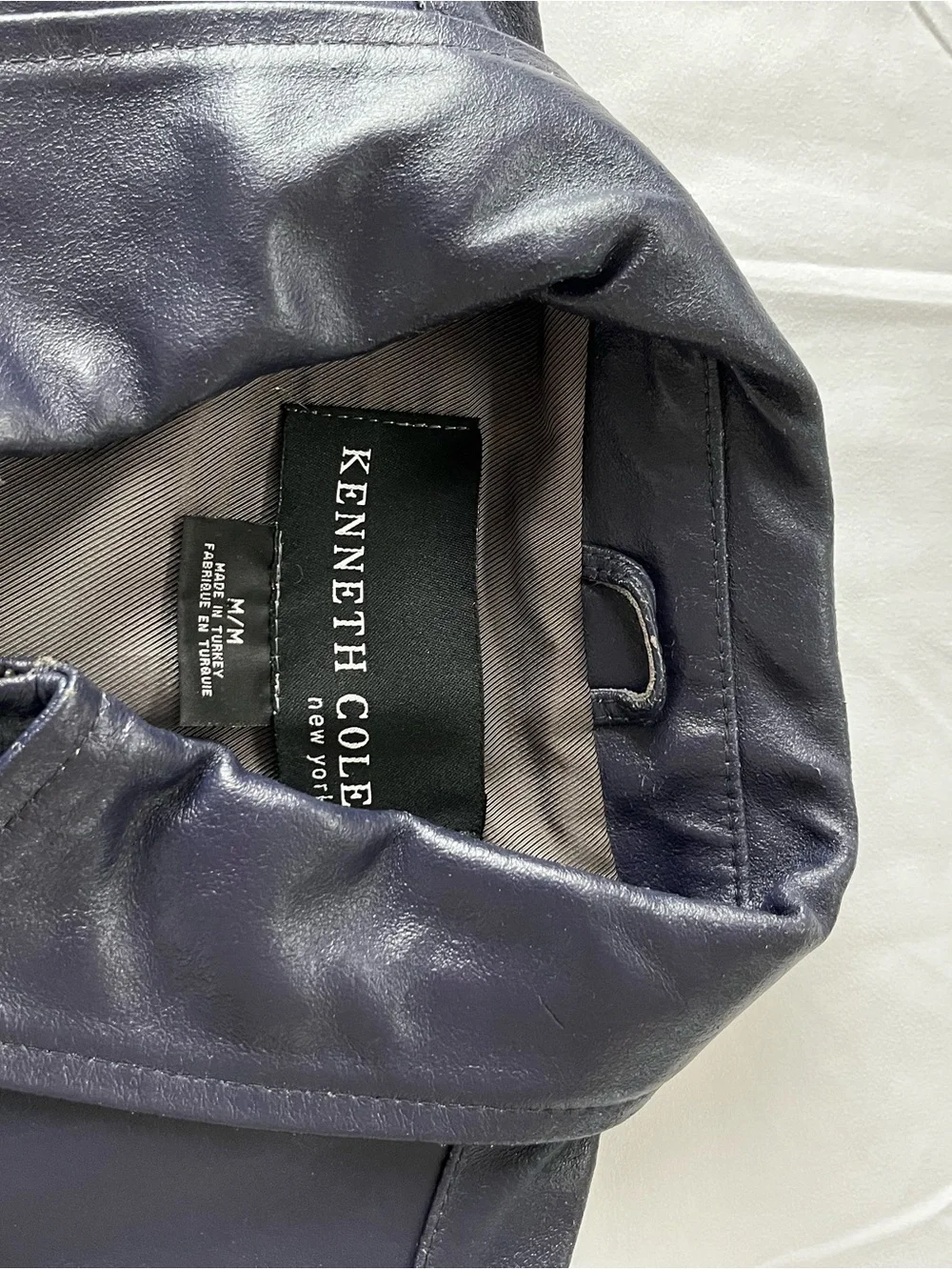 Kenneth Cole Men's Purple Leather Zip-Up Jacket